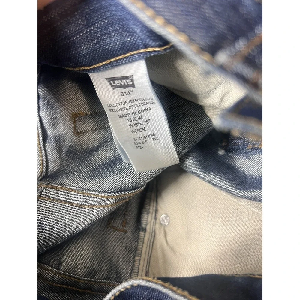 Levi's Performance 514 Straight Jeans Sz 16 Slim Fit Blue YOUTH‎ Boys